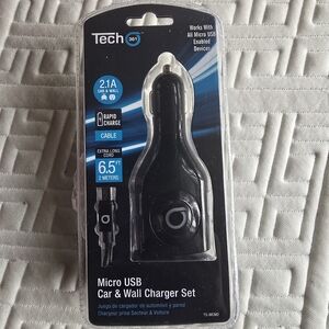 6ft Black Micro USB Car Charger